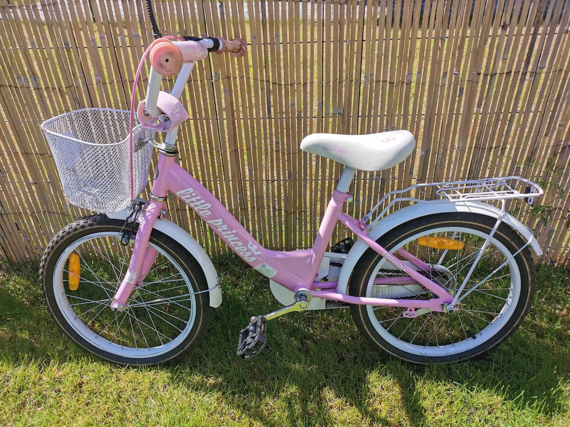 Rower dziecięcy BMX 16 cali LITTLE PRINCESS - różowo-biały
