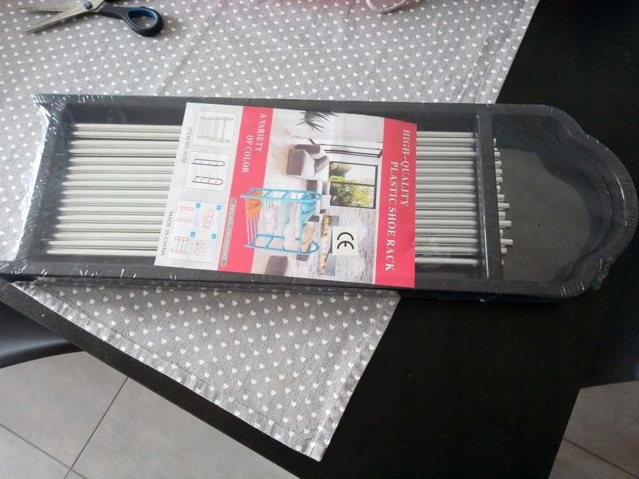 Regał Szafka Półka na Buty 5 Poziomów Stojak Metalowy Czarny