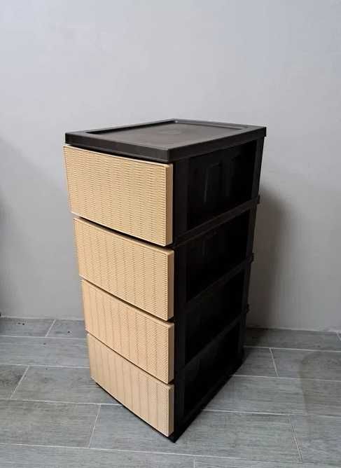 Комод Ротанг 4 яруси пластиковий 86.5×44.5×34.5 см R-Plastic
