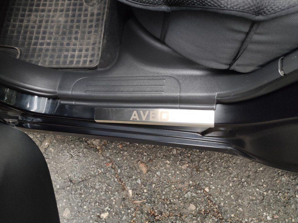 Chevrolet Aveo 2005-2011 Накладки на пороги Carmos (4 шт, нерж.)