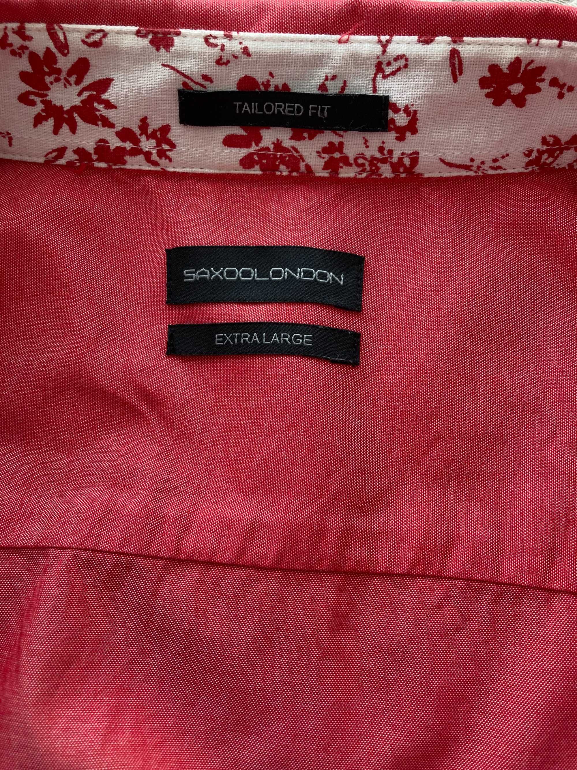 Koszula męska w kolorze łososiowym - Saxoo London - XL - Super Stan