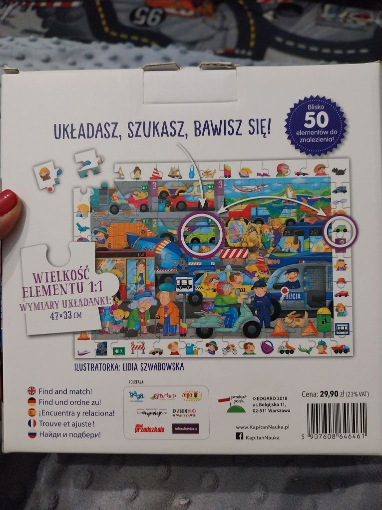 Puzzle obserwacyjne 6+ Pojazdy 104 elementów