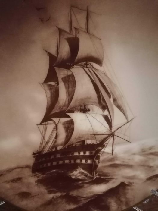 Prato Decorativo “Navio em Alto Mar “