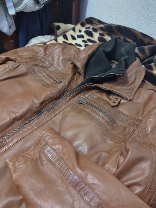 Куртка чоловіча шкіряна байкерська пілот велика HIDES