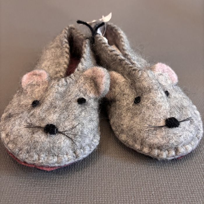 Капці Тапки дитячі ручної роботи натуральна вовна мишка EESTI KÄSITOO