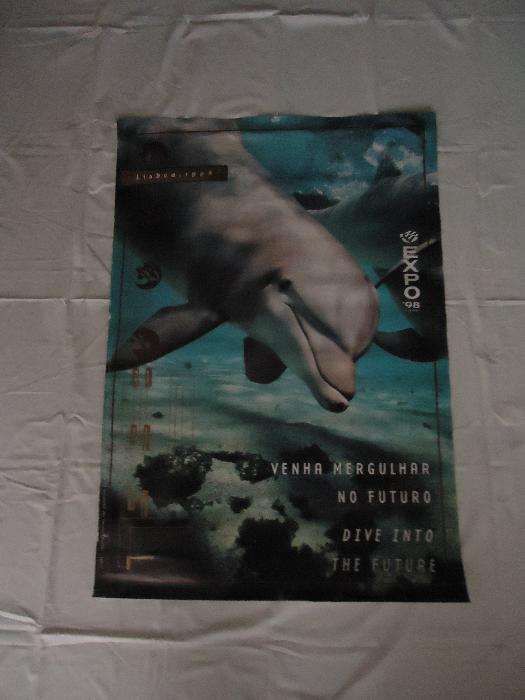 Pôster Original da Expo 98 - "Venha Mergulhar no Futuro" (Golfinho)