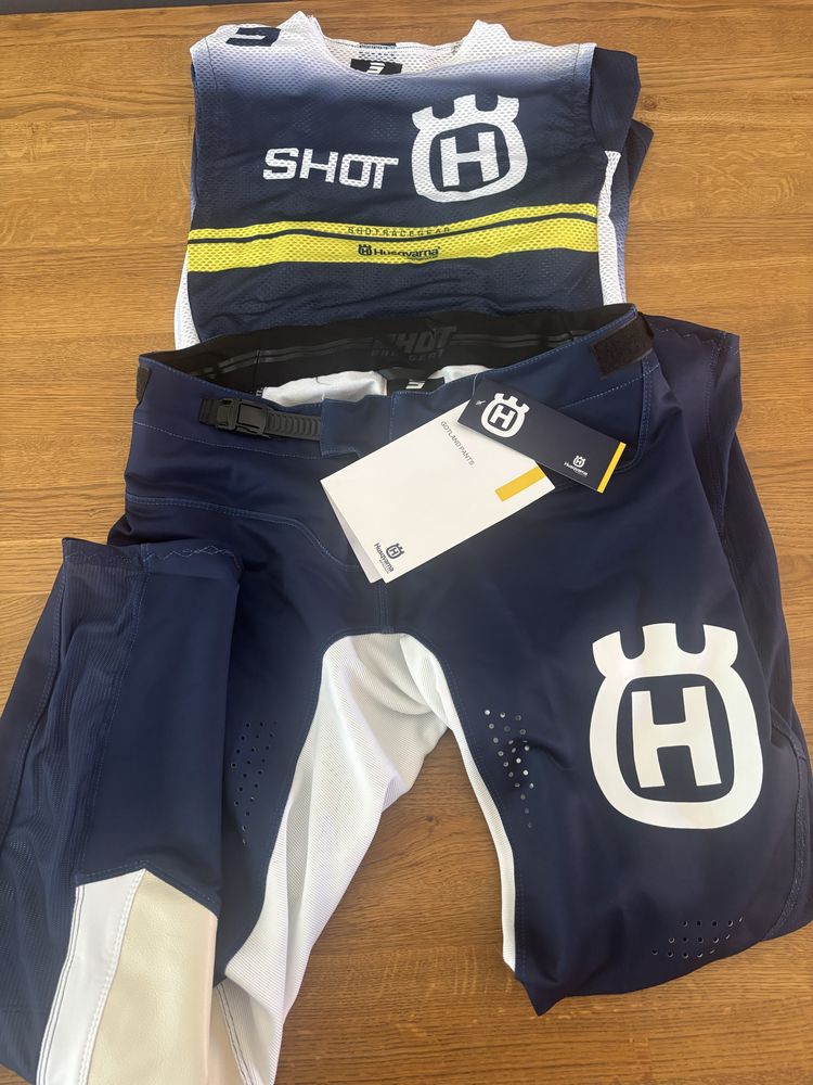 Komplet Strój M L XL coss Shot Aerolit Husqvarna Spodnie Bluza enduro