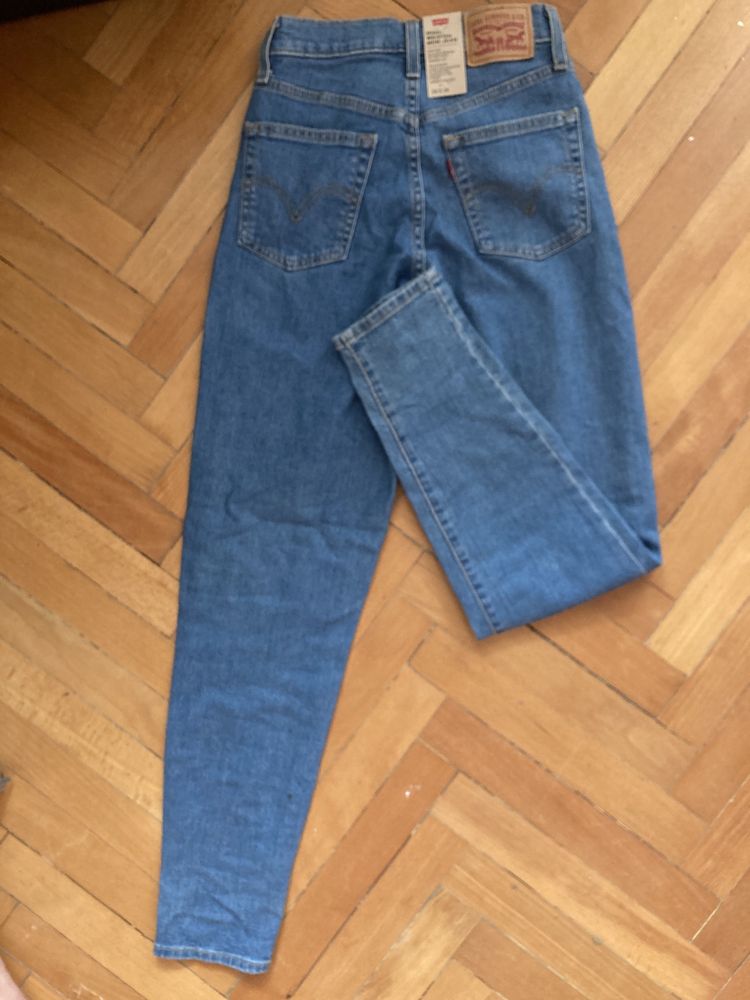 Spodnie dzinsy jeansy rurki Levi’s wysoki stan mom jeans rozm. 24 x 29