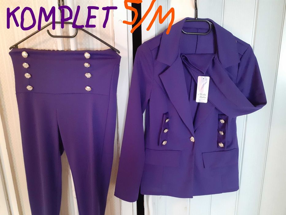 KOMPLET damski S/M - garnitur NOWY z metką =marynarka + spodnie