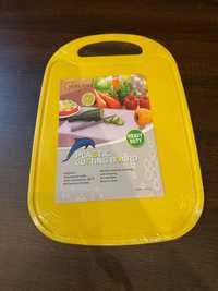 Deska plastikowa do krojenia żółta 32,5x21,5cm 48tknk