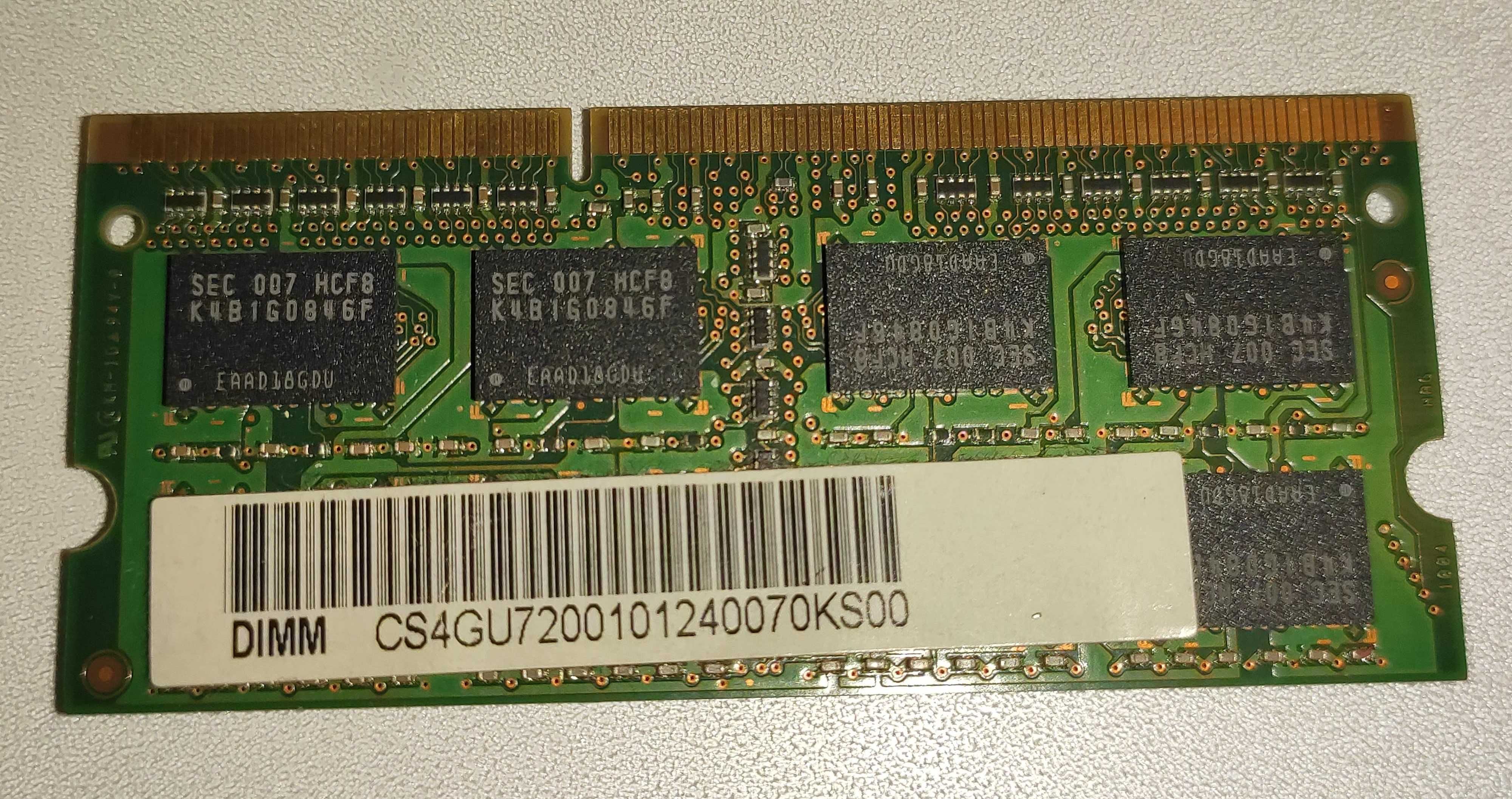 Pamięć RAM SO-DIMM do laptopa Samsung DDR3 2GB 2Rx8 PC3 8500S