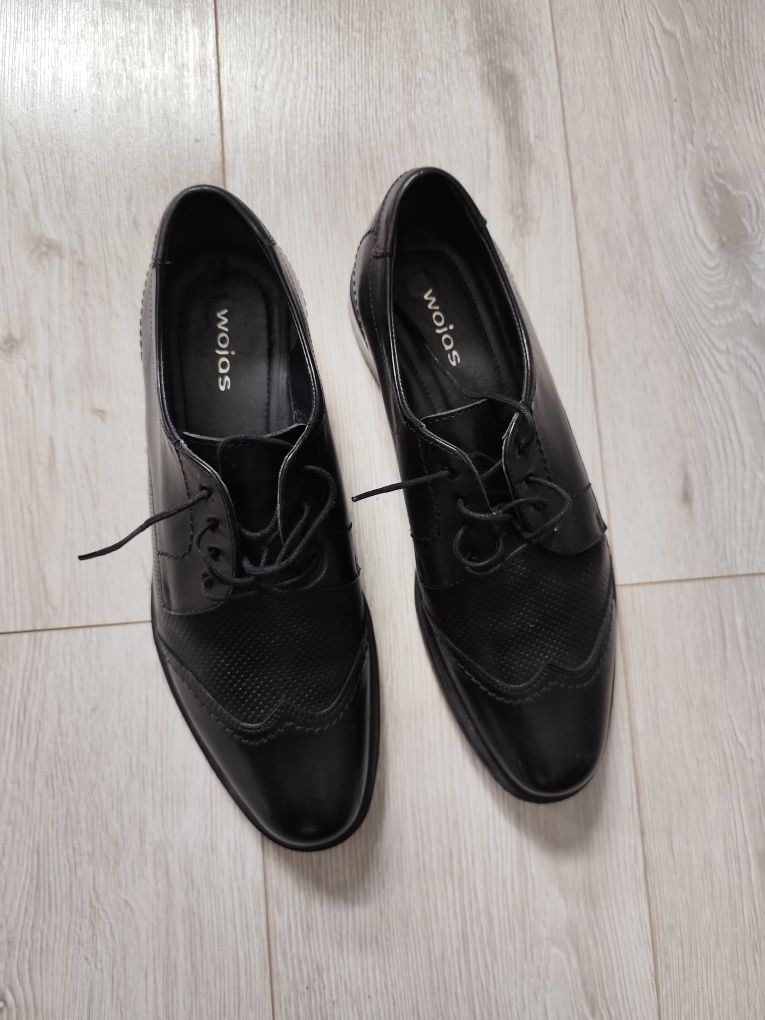 Buty męskie Wojas czarne 27,5 cm wizytowe nowe