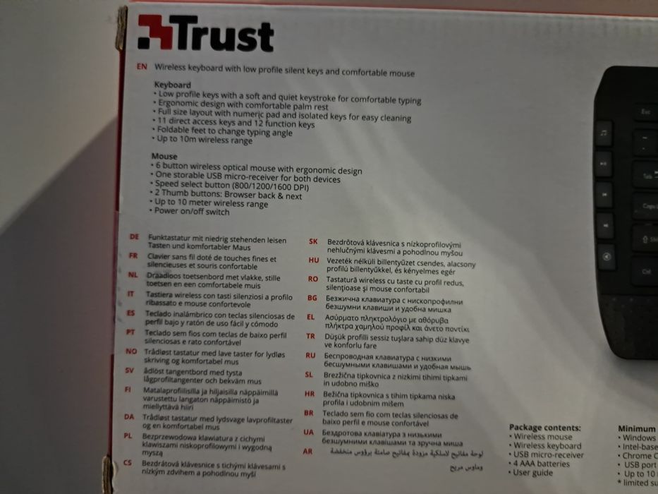 Klawiatura + mysz Trust Tecla-2 Wireless nowe