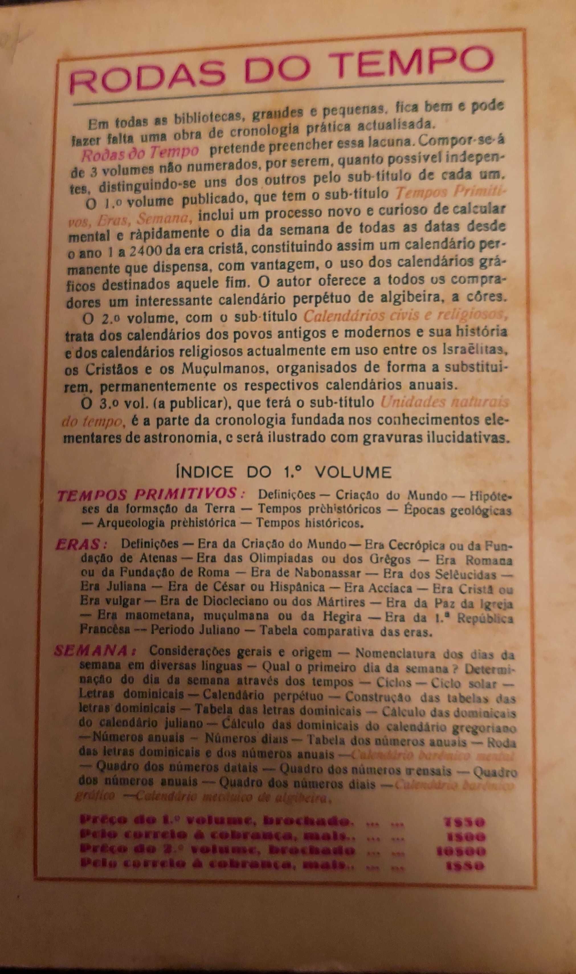 Calendarios  gregos e latinos e outros. 1932. Dois livros