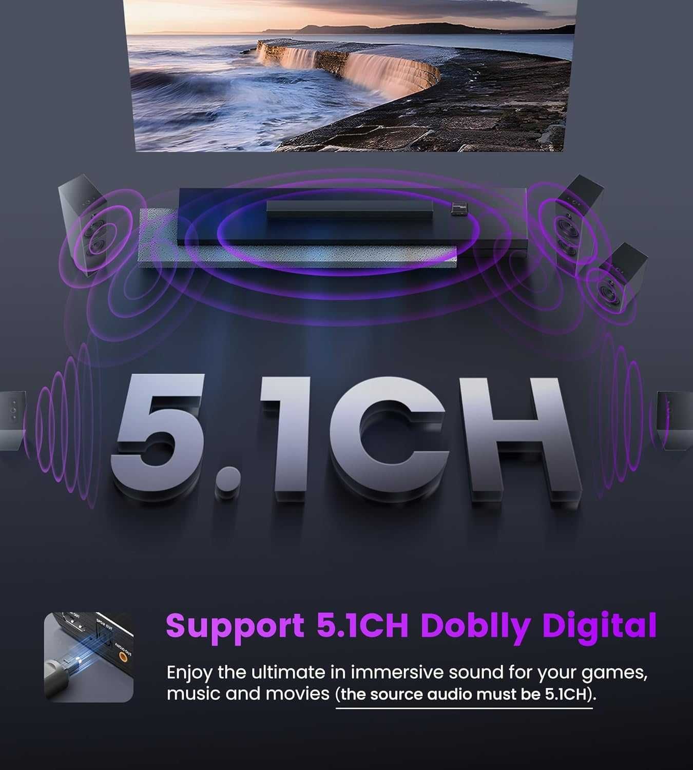 ⇒ HDMI ARC Audio Extractor 4K 60Hz