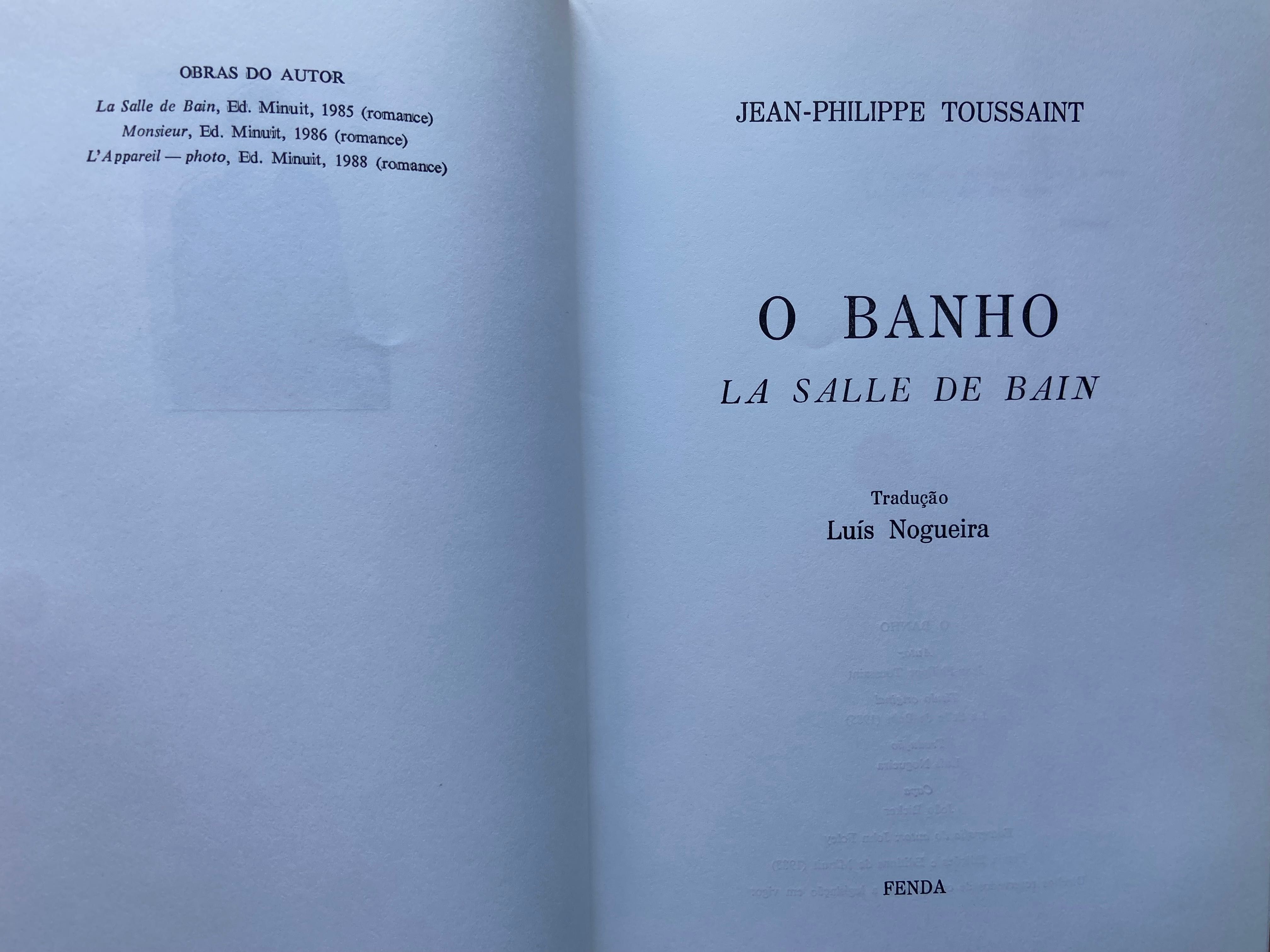 Livro Jean-Philippe Toussaint
