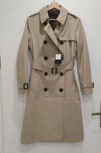 Beżowy trencz płaszcz Massimo dutti S 36