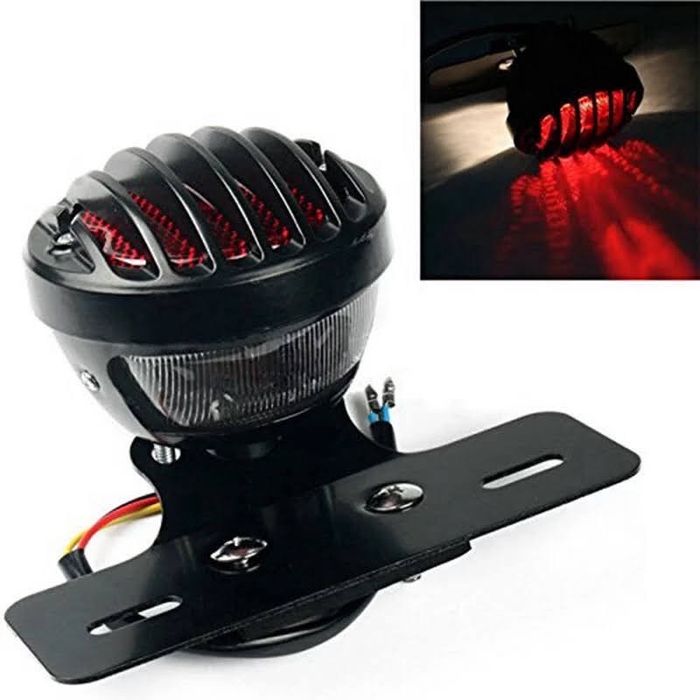 Farolim traseiro grelha metálica harley davidson suporte matricula