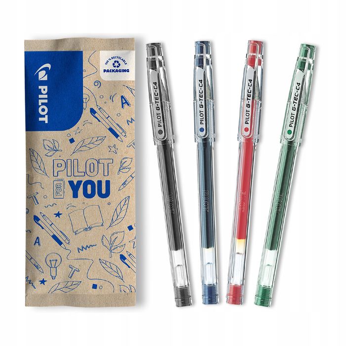 zestaw 4x długopis żelowy pilot g-tec