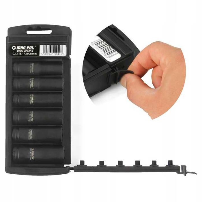 Nasadki Udarowe Długie 6szt 10-21mm - NOWE