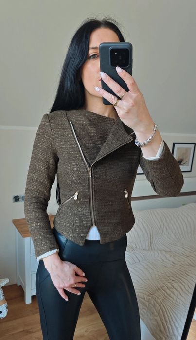 Żakiet na zamek w kolorze Khaki H&M, rozmiar XS