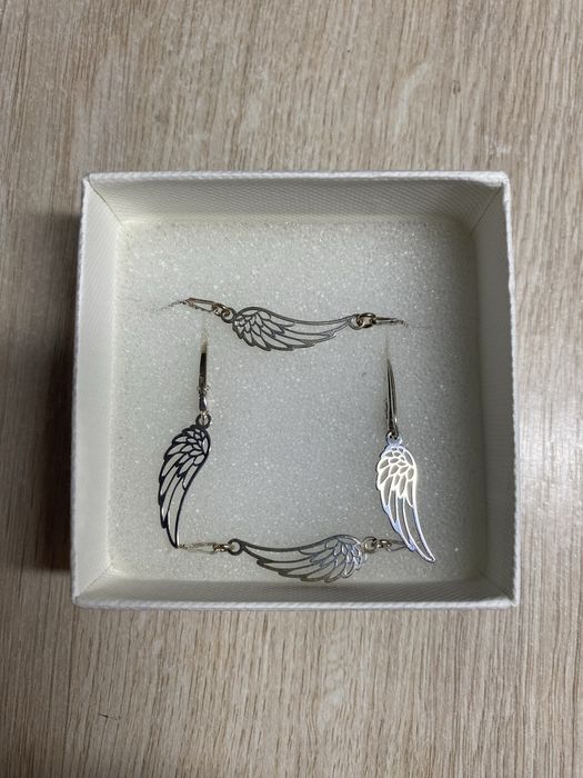 Komplet biżuterii srebrnej skrzydło