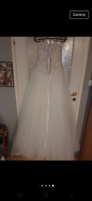 Suknia ślubna - księżniczka bez ramiączek, gorset