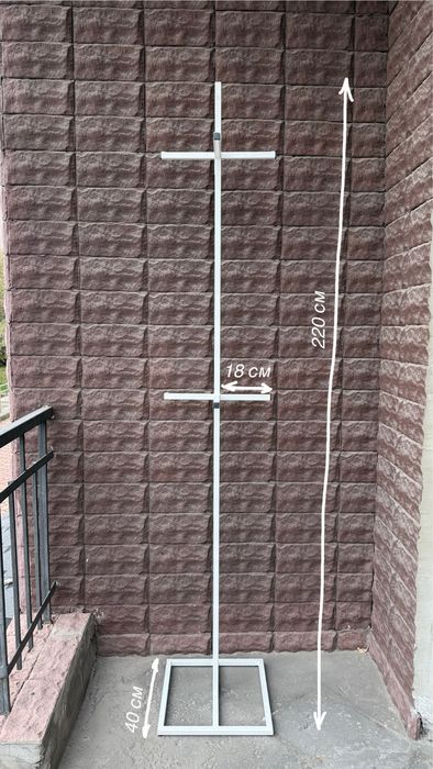 Стійка/рейл/вішалка для одягу, металева, біла, лофт