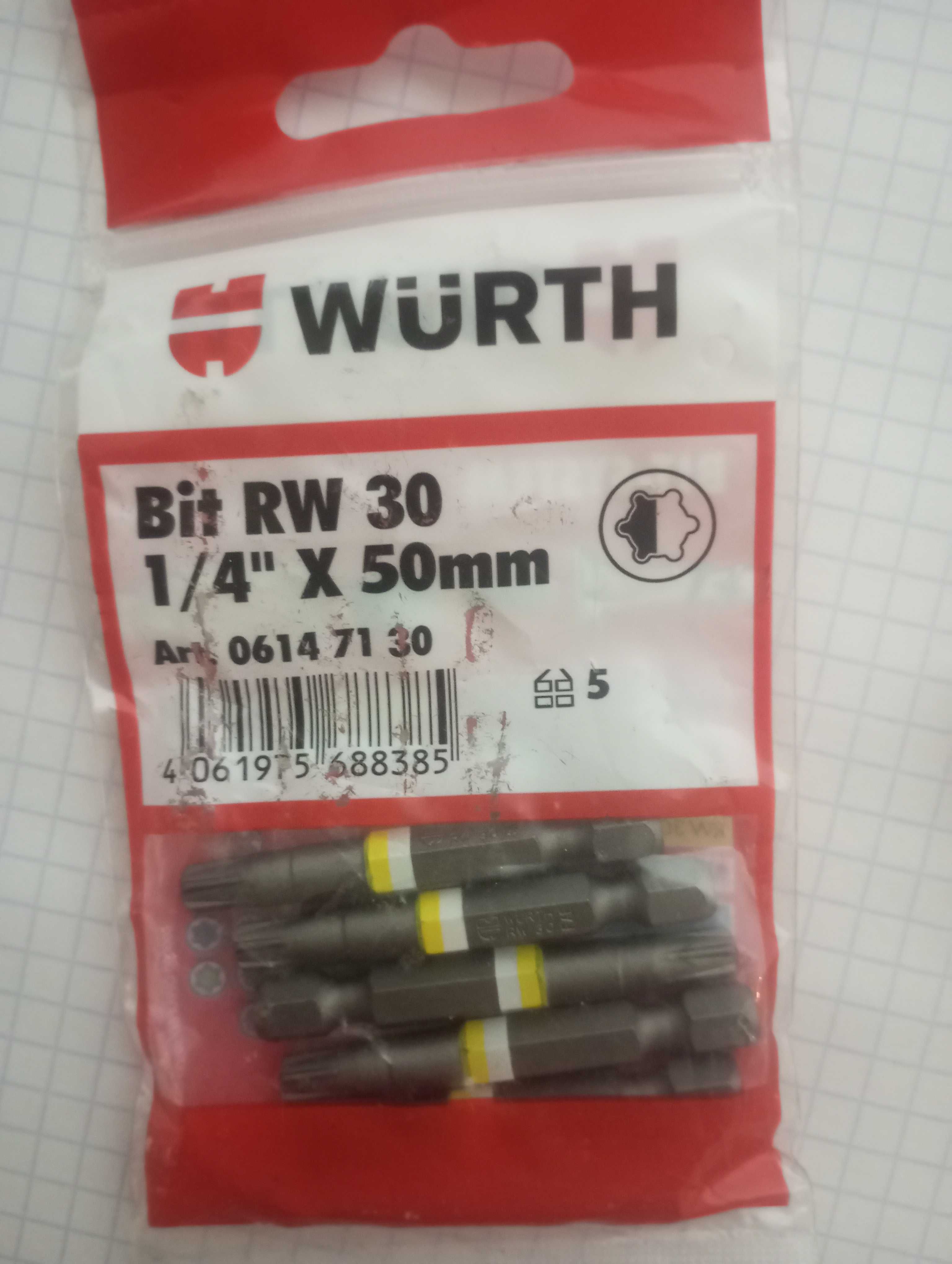 Wurth bity RW30/AW20/AW10/1/4×50.