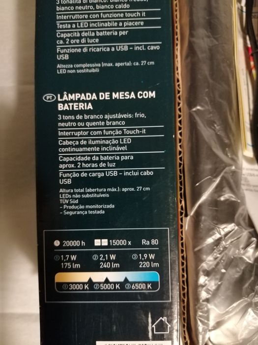 Candeeiros de mesa Led à bateria (novos)