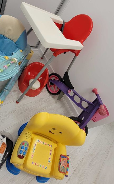 Zabawki dla dzieci / rowerek , chodzik, krzesełko interaktywne, całość