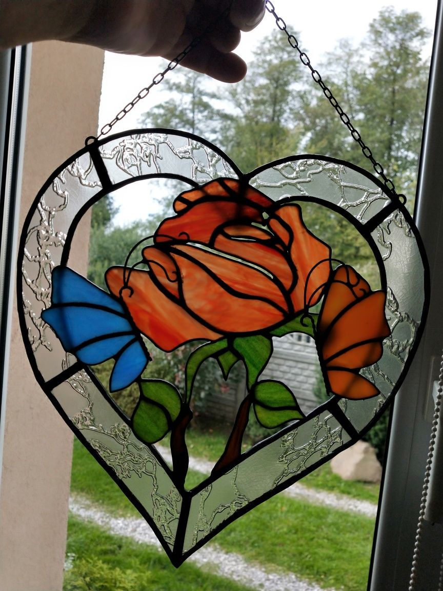 Witraż Serce i Róża