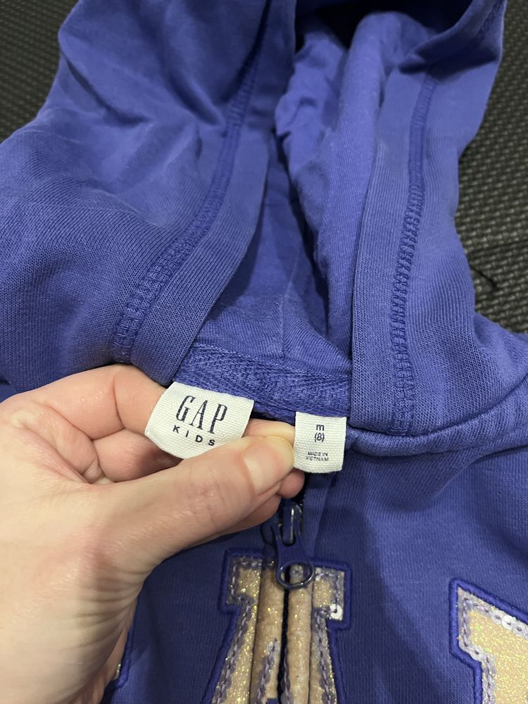 GAP bluza rozpinana z kapturem 8 lat 122/128 fiolet chaber