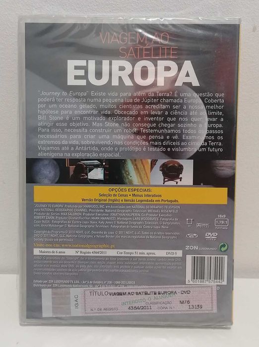 Dvd - Viagem ao Satélite Europa (National Geographic)