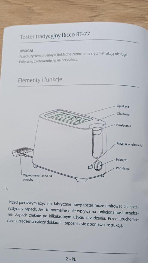 Opiekacz-toster marki RICCO. NOWY.