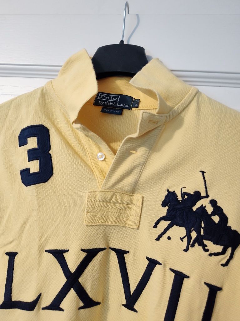 Koszulka POLO Ralph Lauren r M. Żółta sportowa z haftami. Unikat. M