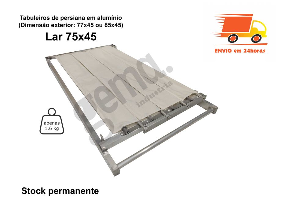 Tabuleiros persiana padaria 75x45 Aluminio