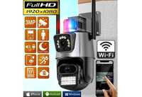 Вулична охоронна поворотна WIFI камера 8MP сирена, зум, доступ онлайн