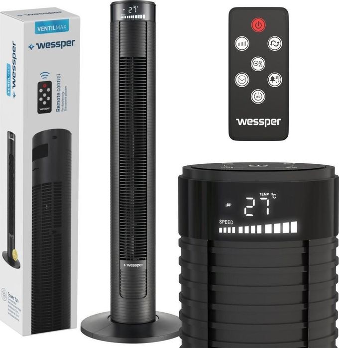 Wessper WES300-WH wentylator podłogowy wiatrak 4 tryby pilot