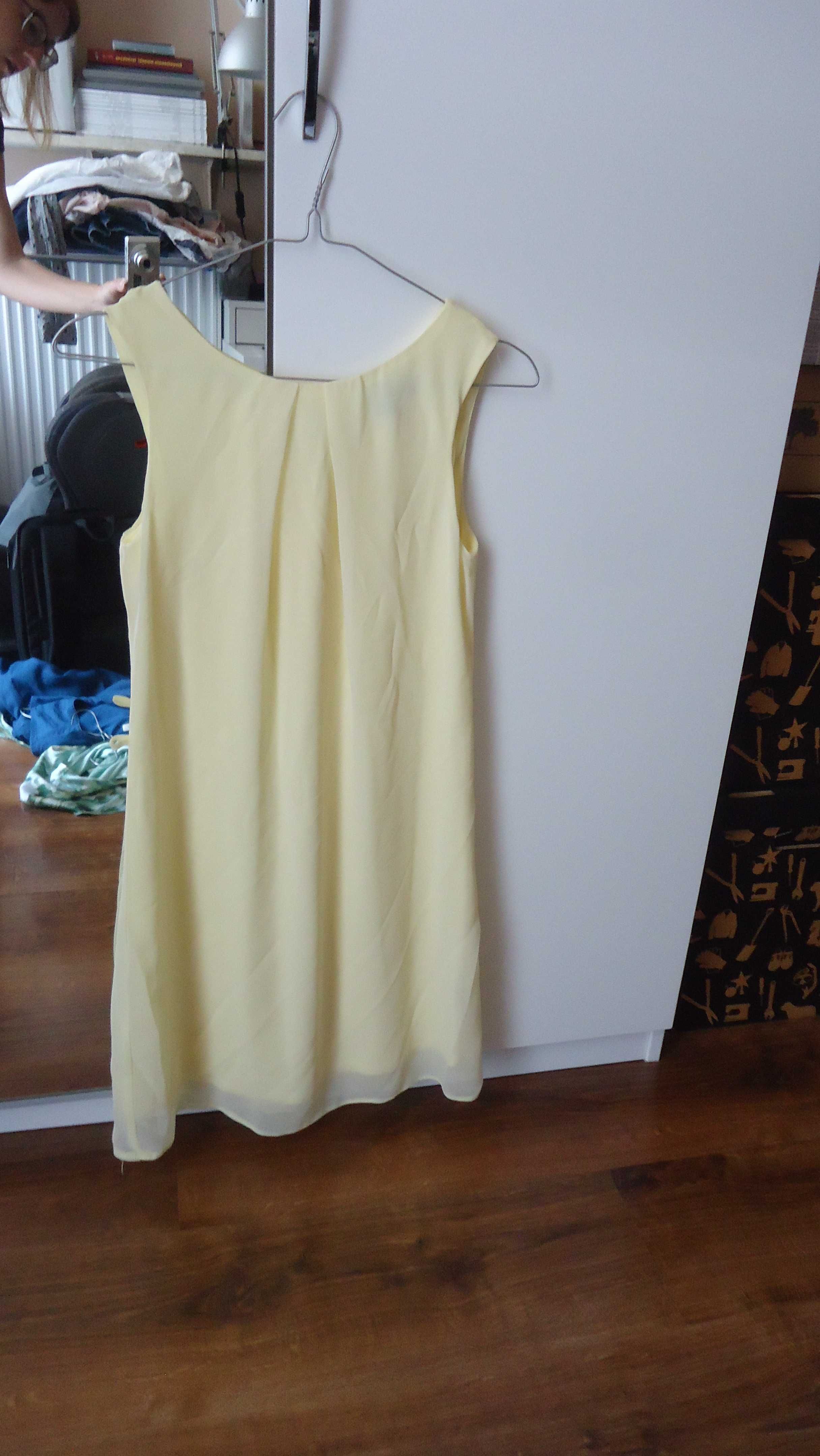 r.34 ATMOSPHERE sukienka żółta sukienka z podszewką letnia sukiena