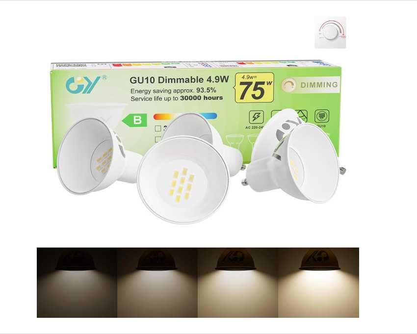 Żarówka  LED GU10 ściemnialna 4,9W 780lm 3000K 5 sztuk