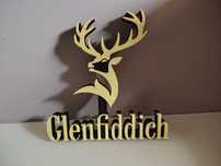 Podstawka, dekoracja z logo GLENFIDDICH, złota