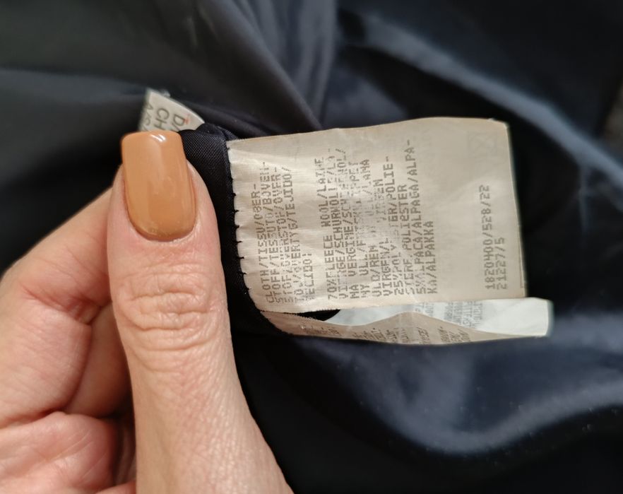 Granatowy męski płaszcz 70% wełna wool rozmiar XL