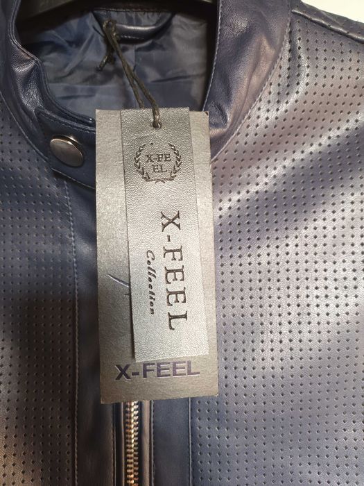 Kurtka męska eko-skóra S, M granat