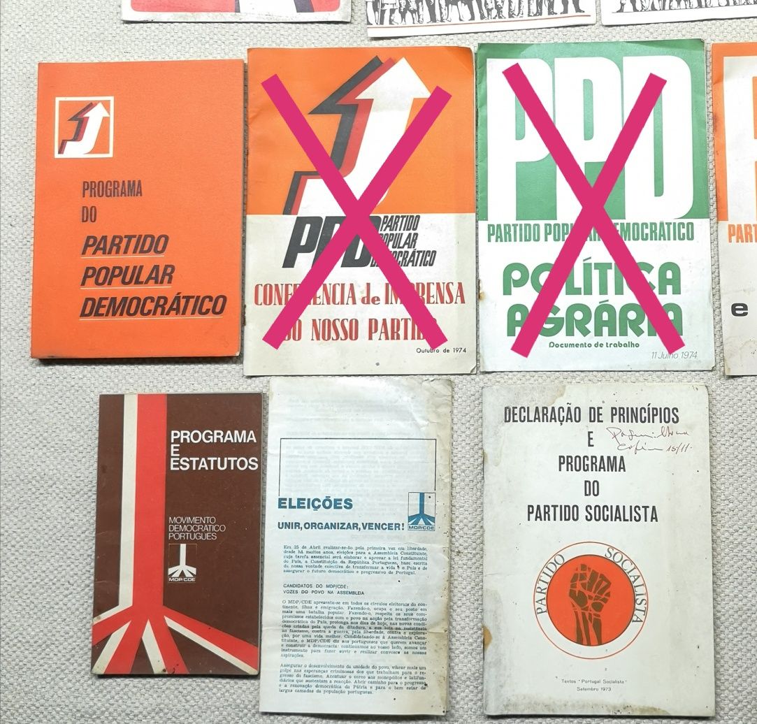 Propaganda vários partidos anos 70