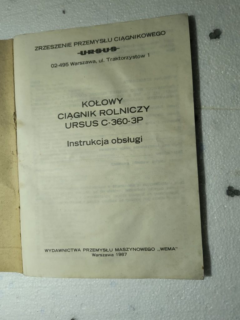 Instrukcja obsługi ciągnika rolniczego Ursus C-360 3P