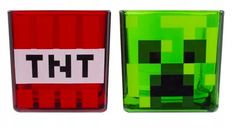 Zestaw 2x szklanka Minecraft Creeper i TNT dla Gracza * Video-Play