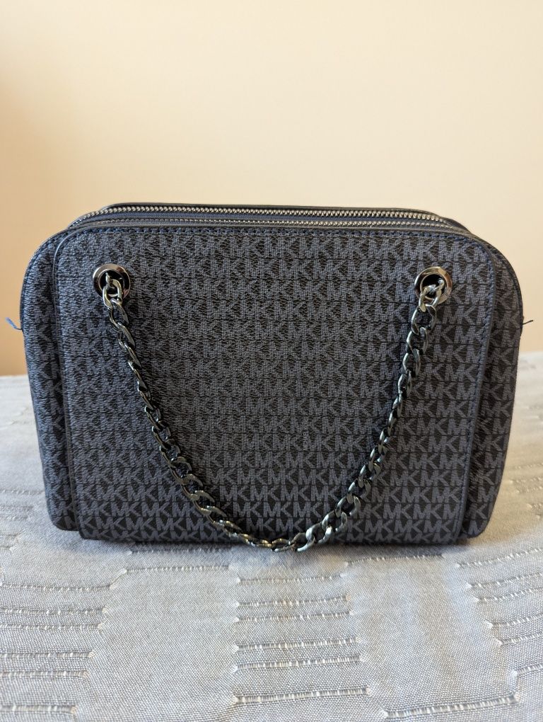 Женская сумка Michael Kors Jet Set Large Logo Crossbody Bag Grey.