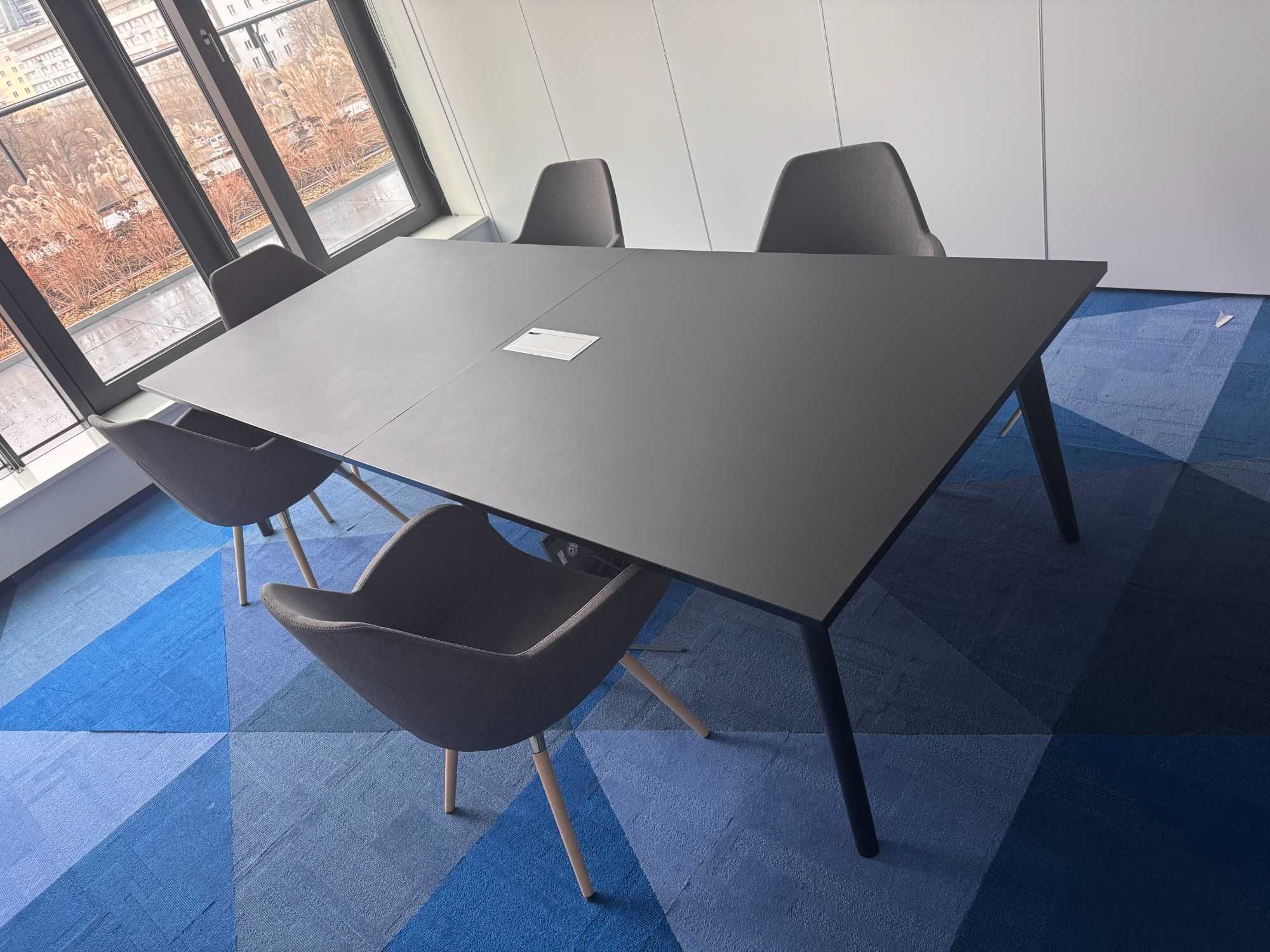 Stół konferencyjny stół drewniany czarny Loft biurko
