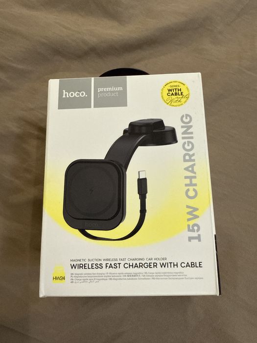 Hoco HW24 тримач для телефона з бездротовою зарядкою